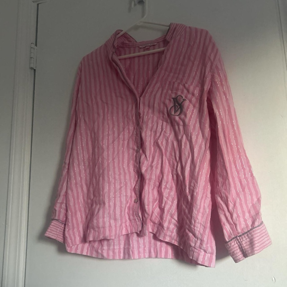 Pink Victoria’s Secret Pink Striped Pajama Top